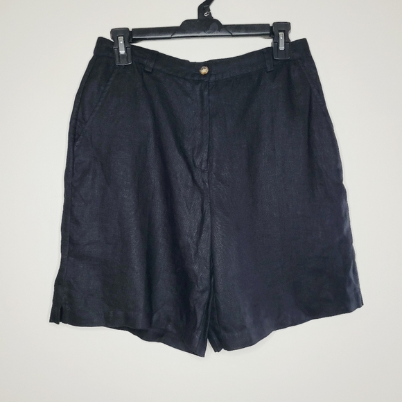Orvis Pants - Orvis Shorts Linen Black Size 6 Womens Casual Beach Travel Belt Loops Boho Light